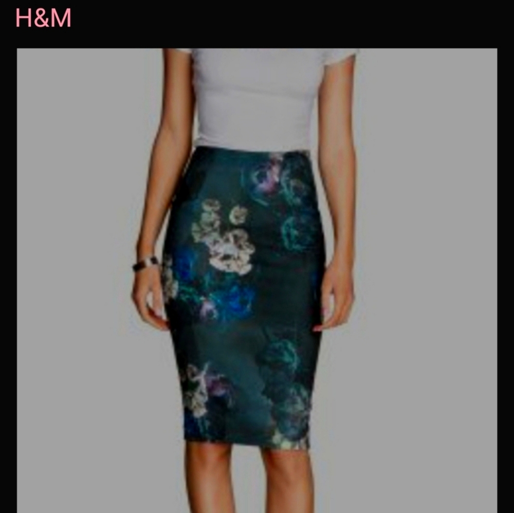 H&M Floral Pencil Skirt